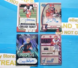 LOT OF 4 ILLINOIS FOOTBALL AUTOGRAPH CARDS Fightng Illini WR Bryant Casey Isaiah - Image 1
