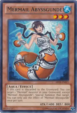 Yugioh! LP Mermail Abyssgunde - ABYR-EN015 - Rare - Unlimited Edition Lightly Pl - Image 1