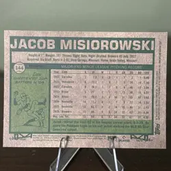 2026 Topps Heritage Jacob Misiorowski Chrome Refractor Rookie RC #144 Brewers - Image 2