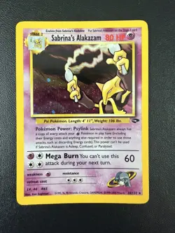 Sabrina's Alakazam 16/132 Pokemon TCG Gym Challenge Unlimited Holo Rare LP/NM - Image 1