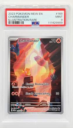 Charmander Illustration Rare PSA 9 2023 Pokemon 151 #168/165 - Image 1