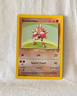 Hitmonchan WoTC Best of Game Promo 2 Pokemon Card Reverse Holo Swirls Near Mint - Image 1