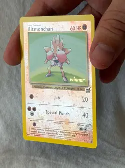 Hitmonchan WoTC Best of Game Promo 2 Pokemon Card Reverse Holo Swirls Near Mint - Image 2