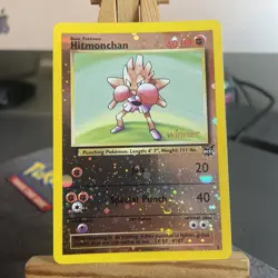 Hitmonchan #2 Best of Game WINNER Stamp Rev Holo Pokemon TCG - NM Swirl 🌪 - Image 2