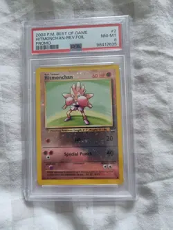 Pokemon TCG Hitmonchan #2 Best Of Game Promo Reverse Holo PSA 8 NM-MT - Image 1