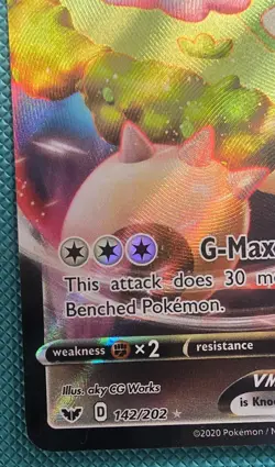 Pokemon TCG Snorlax Vmax Sword & Shield 142/202 Holo Ultra Rare - NM - Image 4