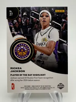 2025 WNBA Player of the Day RICKEA JACKSON Blue Prizm /50 #27 Sparks - Image 2