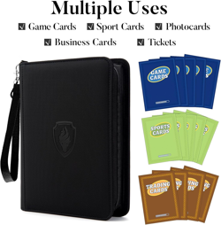 Premium 4 Pocket Zip Card Binder, Trading Card Binder for 320 Cards, Portable PU - Image 3