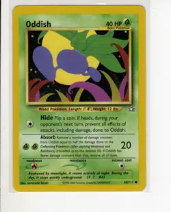 NEO GENESIS SET ODDISH POKEMON CARD 68/111 EX/NM - Image 1