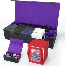 MTG Deck Box 6 In1 with MTG Playma,Premium Card Storage Box with 5 Pcs MTG Deck - Image 1