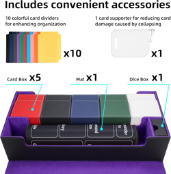 MTG Deck Box 6 In1 with MTG Playma,Premium Card Storage Box with 5 Pcs MTG Deck - Image 3