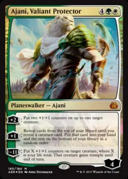 Light Play x 1 Ajani, Valiant Protector - Foil - Planeswalker Deck Exclusive Aet - Image 1