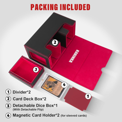 Deck Box for MTG with Commander Display, 3 in 1 Trading Card Storage Box Fit 200 - Image 4