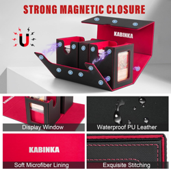 Deck Box for MTG with Commander Display, 3 in 1 Trading Card Storage Box Fit 200 - Image 5