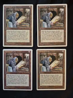 MTG Library of Leng X4, 4th Edition Core Set, Uncommon PLAYSET, VG cond. 1995 - Image 1