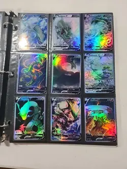 Lot of 9 Custom holo fanart mixed V Pokemon Trading Card Sleeved & Top Loaded!! - Image 1