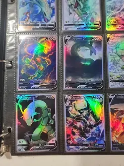 Lot of 9 Custom holo fanart mixed V Pokemon Trading Card Sleeved & Top Loaded!! - Image 2