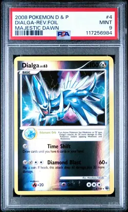 2008 POKEMON DP MAJESTIC DAWN DIALGA #4 REVERSE FOIL PSA 9 MINT #117256984 - Image 1