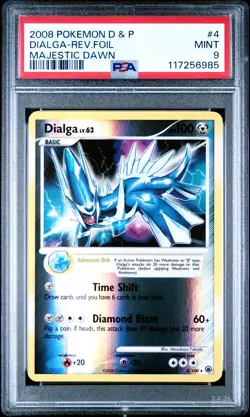 2008 POKEMON DP MAJESTIC DAWN DIALGA #4 REVERSE FOIL PSA 9 MINT #117256985 - Image 1