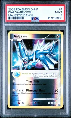 2008 POKEMON DP MAJESTIC DAWN DIALGA #4 REVERSE FOIL PSA 9 MINT #117256986 - Image 1