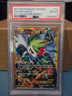 2017 POKEMON PREM TRAINER XY COLL #77A FULL ART/SHAYMIN EX PSA 8 - Image 1
