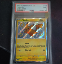 Pokemon Pikachu 131/091 SV: Paldean Fates Shiny Rare Holo PSA 9 2024 - Image 1