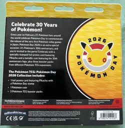 POKEMON TCG 2026 POKEMON DAY COLLECTION PIKACHU with 3 Booster Packs - Image 2
