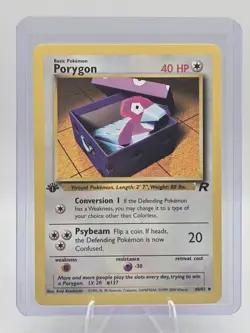 [NM] 2000 Pokemon Team Rocket Porygon 1st Edition #48/82 Uncommon - Image 1