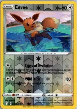 Eevee 052/072 C Shining Fates Pokemon Reverse Holo NM - Image 1