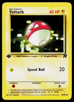 1st Edition Team Rocket Pokemon Non Holo #69/82 Voltorb - Image 1