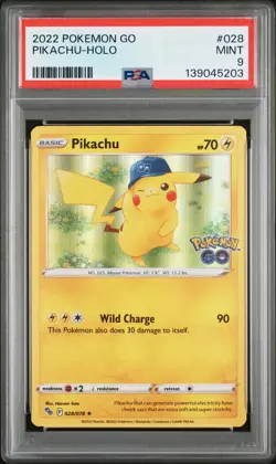 2022 POKEMON GO #028 PIKACHU-HOLO PSA 9 - Image 1