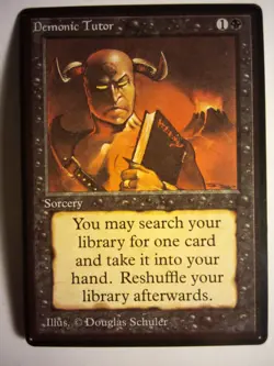 Beta DEMONIC TUTOR Magic The Gathering MTG Card GREAT Condition FREE SHIPPING! - Image 3
