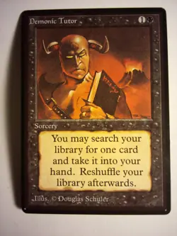Beta DEMONIC TUTOR Magic The Gathering MTG Card GREAT Condition FREE SHIPPING! - Image 4