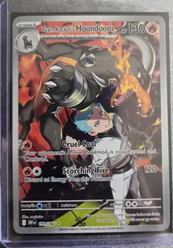 Pokemon TCG Team Rockets Houndoom Illustration Rare Card 191/182 Destined Rivals - Image 1