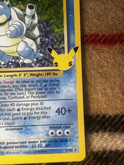 Blastoise 2/102 Celebrations Classic Collection Holo Rare Pokemon Card - Image 5