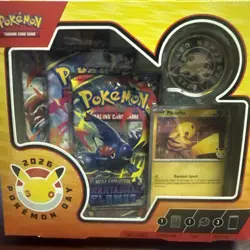 Pokemon TCG 30th Pokemon Day 2026 Pikachu Box Promo Card Coin Booster Packs - Image 1