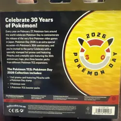 Pokemon TCG 30th Pokemon Day 2026 Pikachu Box Promo Card Coin Booster Packs - Image 2