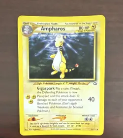 Pokemon Ampharos Neo Genesis 1/111 Holo Rare 2000 Stage 2 80 HP Card - Image 1