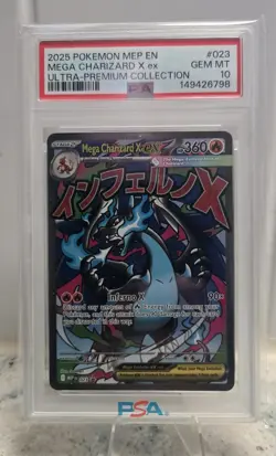 PSA 10 Mega Charizard X EX 023 MEP UPC Black Star Promo Pokemon 2025 - Image 1