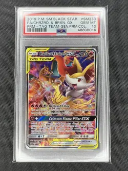 2019 Pokemon SM Charizard & Braixen GX Full Art SM230 Promo PSA Gem Mint 10! 💎 - Image 1