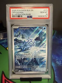 Pokemon TCG Cryogonal Full Art Illustration Rare Black Bolt 111/086 En PSA 10 - Image 1