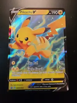 Pokemon Pikachu v SWSH063 Holo Black Star Nm - Image 1