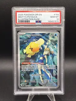 PSA 10 Misty's Psyduck 193/182 Pokemon Destined Rivals Illustration Rare - Image 1