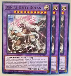 Yugioh! 3x Denial Deity Dotan ROTA-EN087 Common 1st Ed NM - Image 1