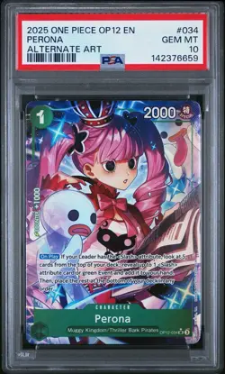 PSA 10 Perona Alternate Art OP12-034 Legacy of the Master Foil One Piece TCG - Image 1