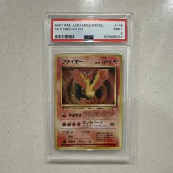 Pokemon TCG Moltres Japanese Fossil 146 Holo PSA 9 1997 - Image 1