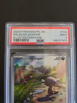 Pokemon 2025 Paldean Wooper Illustration Rare 102/094 PSA 9 Mint - Image 3