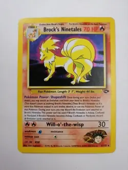 Brock's Ninetales 3/132 Holo Rare Gym Challenge Pokemon - Image 1