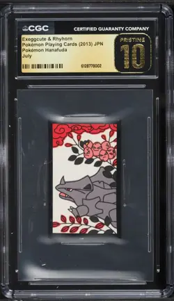 2013 Pokemon Japanese Hanafuda July Exeggcute & Rhyhorn CGC 10 PRISTINE - Image 1