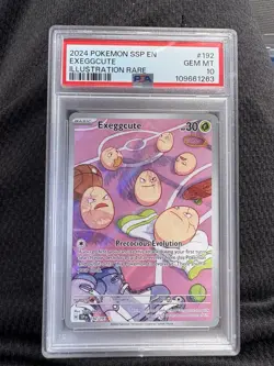 Pokemon Exeggcute Illustration Rare Holo Sv08 Surging Sparks 192/191 PSA 10 - Image 1
